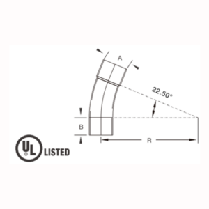 Sch40 & Sch80 22.5° Standard Elbows- Bell End